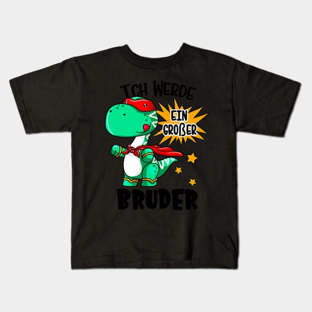 Kinder Dino Ich werde großer Bruder Jungen Kids T-Shirt by Foxxy Merch